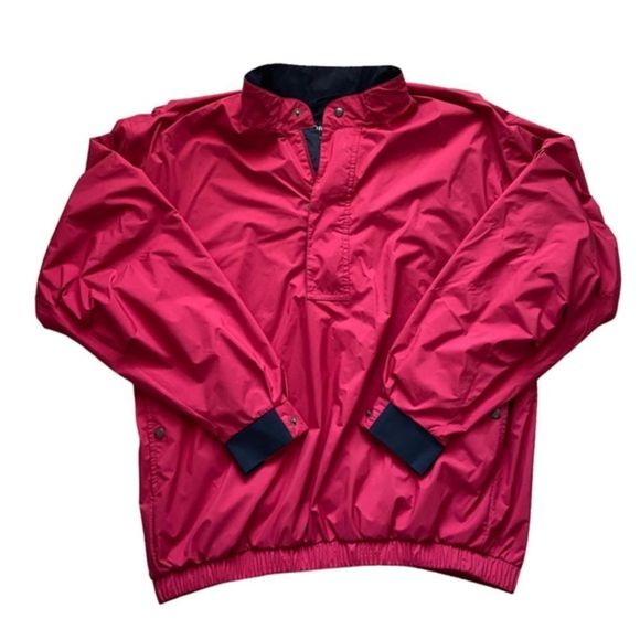 FootJoy Dryjoys Red FJ Pullover Windbreaker Men’s Size L - Picture 1 of 6